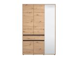 Guardaroba 3 Ante Marrone Rovere Nodi Nero Appendiabiti un Cassetto 138x54.5 cm, 5 Ripiani - Ilbono