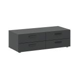 Guardaroba 3 Ante Nero Antracite Appendiabiti 4 Cassetti 111x52 cm, 4 Ripiani - Randazzo