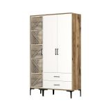Guardaroba 3 ante noce e bianco 120x201h cm - Awty