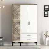Guardaroba 3 ante noce e bianco 120x201h cm - Awty