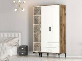 Guardaroba 3 ante noce e bianco 120x201h cm - Awty