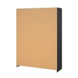 Guardaroba 3 ante Thea, Mobile camera da letto, Cabina armadio portabiti, Armadio appendiabiti, 50x147 h200 cm, Grigio