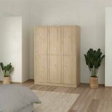Guardaroba 3 ante Tilda, Mobile camera da letto, Cabina armadio portabiti, Armadio appendiabiti, 62x147 h200 cm, Rovere