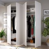 Guardaroba 4 ante bianco lucido 180x204h cm - Iuventas