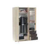 Guardaroba Allentown, Armadio per camera da letto a 3 ante e 3 cassetti, Mobile con barra appendiabiti e 3 ripiani, 121x52h180 cm, Rovere e Ossido