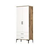 Guardaroba ante battenti noce e bianco 80x200h cm - Doriana