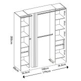 Guardaroba apertura a tenda bianco e grigio 180x205h cm - Era