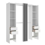Guardaroba apertura a tenda bianco e grigio 180x205h cm - Era