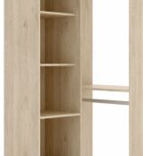 Guardaroba Bernina, Struttura per cabina armadio angolare, Mobile appendiabiti aperto ad angolo, 79x88h186 cm, Rovere