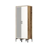 Guardaroba classico noce e bianco 80x200h cm - Anfo