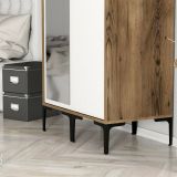 Guardaroba classico noce e bianco 80x200h cm - Anfo