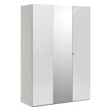 Guardaroba con anta specchio bianco lucido 147x218h cm - Megi