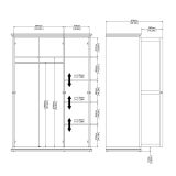 Guardaroba con appendiabiti bianco 138x200h cm - Dolor