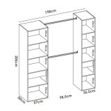 Guardaroba con appendiabiti bianco 200x205h cm - Amalio