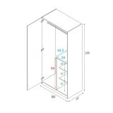 Guardaroba con appendiabiti bianco e blu 90x200h cm - Alpine