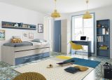 Guardaroba con appendiabiti bianco e blu 90x200h cm - Alpine