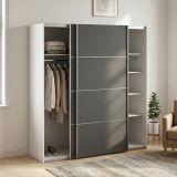 Guardaroba con appendiabiti bianco e grigio 182x201h cm - Cassano