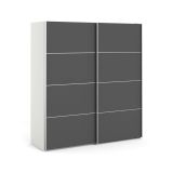 Guardaroba con appendiabiti bianco e grigio 182x201h cm - Cassano
