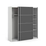 Guardaroba con appendiabiti bianco e grigio 182x201h cm - Cassano