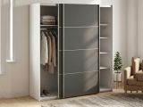 Guardaroba con appendiabiti bianco e grigio 182x201h cm - Cassano