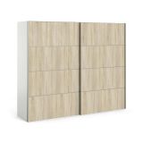 Guardaroba con appendiabiti bianco e quercia 242x201h cm - Acerno