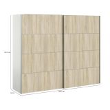 Guardaroba con appendiabiti bianco e quercia 242x201h cm - Acerno