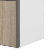 Guardaroba con appendiabiti bianco e quercia 242x201h cm - Acerno