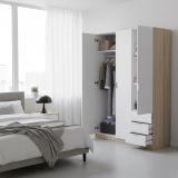 Guardaroba con appendiabiti bianco e rovere 121x180h cm - Apaches