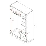Guardaroba con appendiabiti bianco e rovere 121x180h cm - Apaches