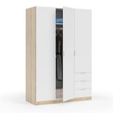 Guardaroba con appendiabiti bianco e rovere 121x180h cm - Apaches