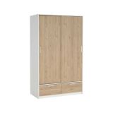 Guardaroba con appendiabiti bianco e rovere 121x200h cm - Kammuri