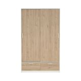 Guardaroba con appendiabiti bianco e rovere 121x200h cm - Kammuri