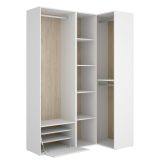 Guardaroba con appendiabiti bianco e rovere 144x205h cm - Tobias