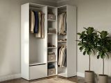 Guardaroba con appendiabiti bianco e rovere 144x205h cm - Tobias