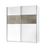 Guardaroba con appendiabiti bianco e rovere 180x200h cm - Ainu