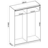 Guardaroba con appendiabiti bianco lucido 150x204h cm - Anda