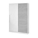 Guardaroba con appendiabiti cemento e bianco 120x200h cm - Aristode