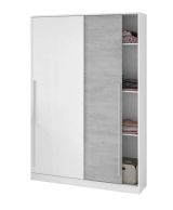 Guardaroba con appendiabiti cemento e bianco 120x200h cm - Aristode