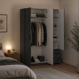 Guardaroba con appendiabiti grigio 147x200h cm - Simeon