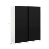 Guardaroba con appendiabiti nero e bianco 182x220h cm - Portlouis