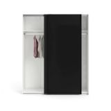 Guardaroba con appendiabiti nero e bianco 182x220h cm - Portlouis