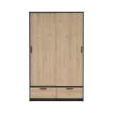 Guardaroba con appendiabiti nero e rovere 121x200h cm - Kammuri