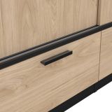 Guardaroba con appendiabiti nero e rovere 121x200h cm - Kammuri
