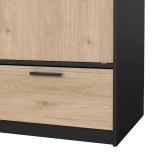 Guardaroba con appendiabiti nero e rovere 121x200h cm - Kammuri