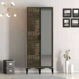 Guardaroba con appendiabiti noce e antracite 80x200h cm - Ramallah