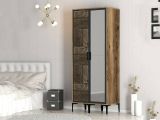 Guardaroba con appendiabiti noce e antracite 80x200h cm - Ramallah