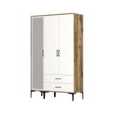 Guardaroba con appendiabiti noce e bianco 120x200h cm - Petroleuse