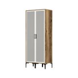 Guardaroba con appendiabiti noce e bianco 80x200h cm - Bagnone