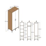 Guardaroba con appendiabiti noce e bianco 80x200h cm - Bagnone