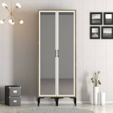 Guardaroba con appendiabiti noce e bianco 80x200h cm - Bagnone
